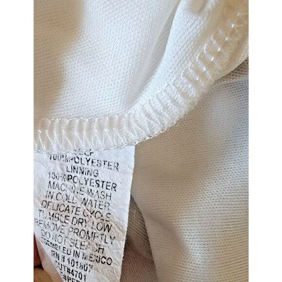 Espresso Elastic Women's PS Striped Floral Dress Romantic Blue‎ White V-Neck - Picture 6 of 6